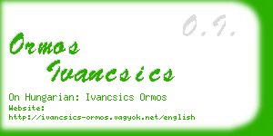 ormos ivancsics business card